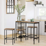 VASAGLE Bar Table with Wine Glass Holder and Bottle Rack - Front View