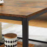 VASAGLE Coffee Table Living Room Table with Dense Mesh Shelf Large Storage Space Tea Table Easy Assembly Stable Industrial Design Rustic Brown - 45-Degree Angle