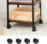 VASAGLE 3-Tier Machine Cart with Wheels and Adjustable Table Top Rustic Brown and Black - Top-Down View