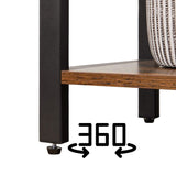 VASAGLE 6-Tier Bookcase Storage Shelf Steel Frame for Living Room Study Office Hallway Industrial Design Vintage Brown Black - Top-Down View