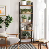 VASAGLE Ladder Shelf 5-Tier Rustic Brown - Top-Down View