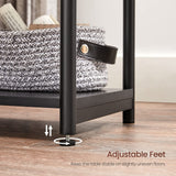 VASAGLE Side Table Set of 2 Charcoal Gray and Black with Storage Shelf - 45-Degree Angle