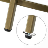 VASAGLE Round Side Table Tempered Glass End Table With Golden Metal Frame Small Coffee Table Gold - Top-Down View