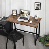 VASAGLE Computer Desk Rustic Brown and Black - Top-Down View