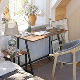VASAGLE Computer Desk Rustic Brown and Black - Rear View