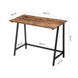 VASAGLE Computer Desk Rustic Brown and Black - Close-Up Angle