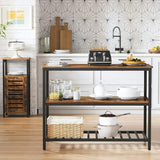 VASAGLE Kitchen Shelf Rustic Brown and Black - Top-Down View