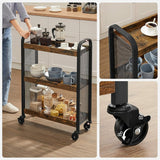 VASAGLE Utility Cart Rustic Brown - Low Angle