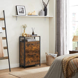 VASAGLE Shoe Cabinet with 2 Compartments Hallway for 8-12 Pairs of Shoes - Close-Up Angle