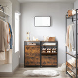 VASAGLE Shoe Cabinet with 2 Compartments Hallway for 8-12 Pairs of Shoes - Low Angle