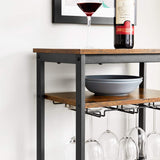 VASAGLE Wine Rack Rustic Brown and Black - Top-Down View