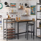 VASAGLE Wine Rack Rustic Brown and Black - Low Angle