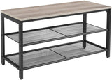 VASAGLE Shoe Rack 3 Tier Greige - Front View