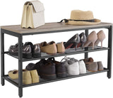 VASAGLE Shoe Rack 3 Tier Greige - Side View