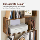 VASAGLE 5-Tier Bookshelf Display Shelf and Room Divider Freestanding Decorative Storage Shelving Rustic Brown - Top-Down View