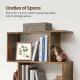 VASAGLE 5-Tier Bookshelf Display Shelf and Room Divider Freestanding Decorative Storage Shelving Rustic Brown - 45-Degree Angle