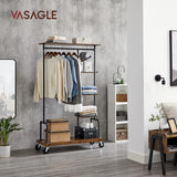 VASAGLE Clothes Rack Rustic Brown - Front View