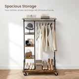 VASAGLE Clothes Rack Rustic Brown - Side View