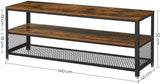 VASAGLE Industrial TV Stand for Screen Size up to 60 Inches Rustic Brown - Front View