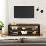 VASAGLE Industrial TV Stand for Screen Size up to 60 Inches Rustic Brown - Side View