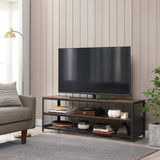 VASAGLE Industrial TV Stand for Screen Size up to 60 Inches Rustic Brown - Top-Down View
