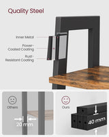 VASAGLE 4-Tier Rustic Industrial Ladder Shelf for Elegant Living Room Storage - Brown and Black - Rear View