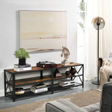 VASAGLE TV Cabinet Stand Lowboard for TVs Vintage Brown/Black - Front View