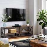 VASAGLE TV Cabinet Stand Lowboard for TVs Vintage Brown/Black - Side View