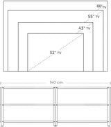 VASAGLE TV Cabinet Stand Lowboard for TVs Vintage Brown/Black - Rear View
