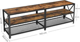VASAGLE TV Cabinet Stand Lowboard for TVs Vintage Brown/Black - Close-Up Angle