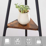 VASAGLE Rustic Industrial Coat Rack with Storage Bench in Black - Rear View