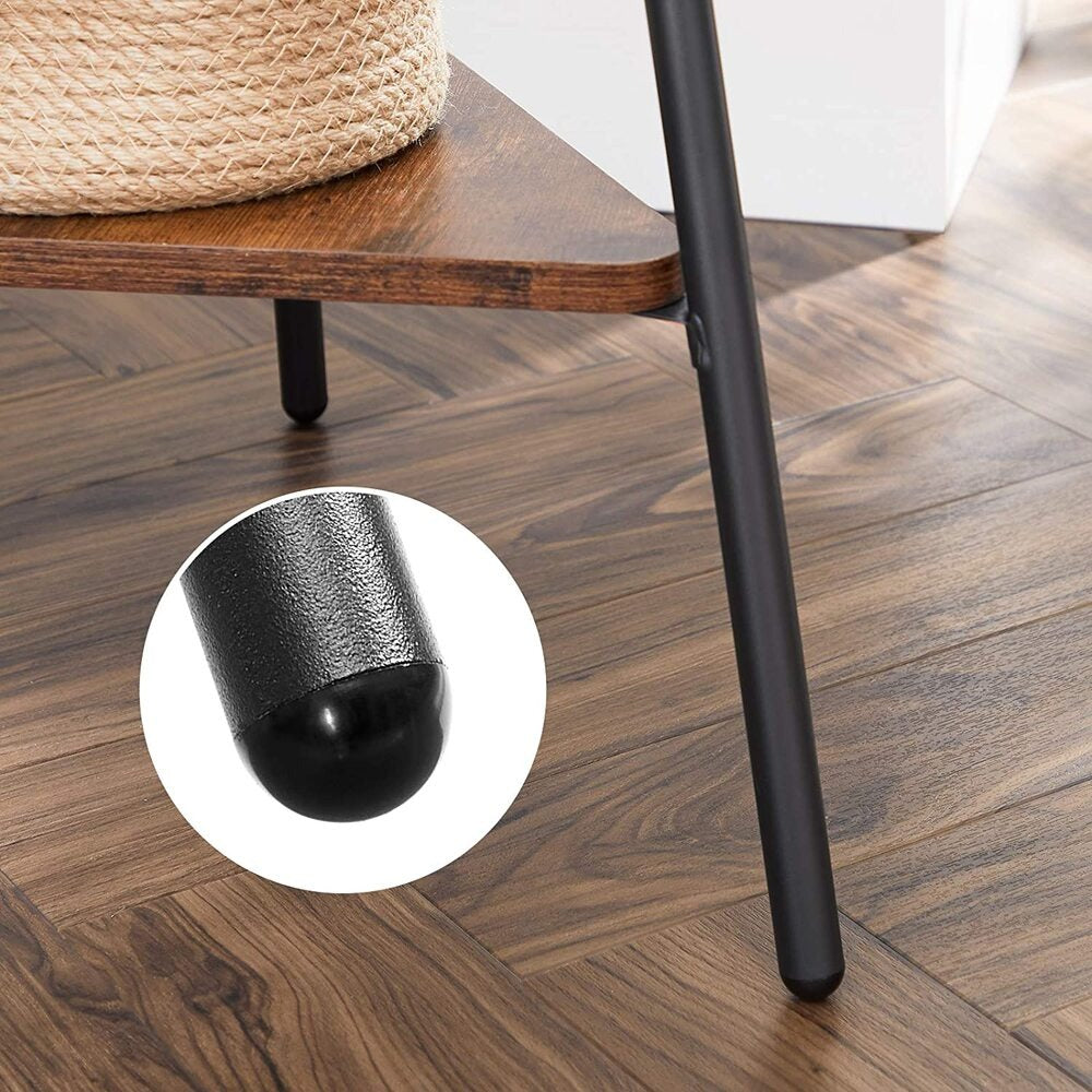VASAGLE Rustic Industrial Coat Rack with Storage Bench in Black