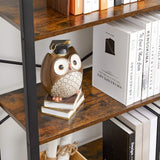 VASAGLE 6-Tier Bookcase Storage Shelf Industrial Design Vintage Brown Black - Top-Down View