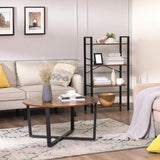 VASAGLE 4-Tier Bookshelf Storage Rack with Steel Frame for Living Room Office Study Hallway Industrial Style Rustic Brown and Black - Top-Down View