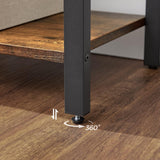 VASAGLE 4-Tier Bookshelf Storage Rack with Steel Frame for Living Room Office Study Hallway Industrial Style Rustic Brown and Black - Close-Up Angle