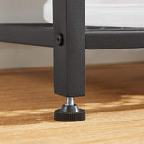 VASAGLE Large Coat Rack Stand Coat Tree with 12 Hooks and Shoe Bench Brown and Black - Rear View