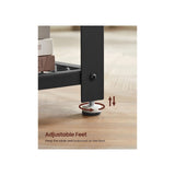 VASAGLE Side Table with Mesh Shelf Rustic Brown and Black - Low Angle