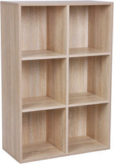 VASAGLE Bookcase with 6 Compartments Wooden Shelving - Front View