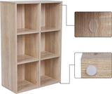VASAGLE Bookcase with 6 Compartments Wooden Shelving - Low Angle