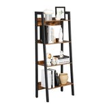 VASAGLE Ladder Shelf 4-Tier Home Office Bookshelf Metal Frame Industrial Rustic Brown and Black - Extra Image