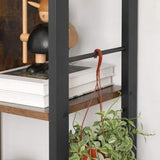 VASAGLE Bookshelf Rustic Brown and Black - Top-Down View