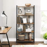VASAGLE Bookshelf Rustic Brown and Black - 45-Degree Angle