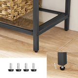 VASAGLE Bookshelf 5 Tier Tempered Glass with Metal Frame Black - Close-Up Angle