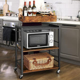 VASAGLE Utility Cart Rustic Brown - Front View