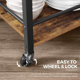 VASAGLE Utility Cart Rustic Brown - Top-Down View