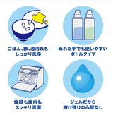 [6-PACK] Lion Japan Detergent for Food Washing Machine Clear Gel Dishwasher Detergent 480g - Side View