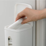 [6-PACK] INOMATA Japan Plastic Shopping Bag Organizer 10.3*10.2*31.5cm White - Side View