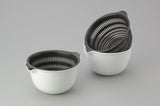 [6-PACK] INOMATA Japan Round Plastic Drain Fruit Basket 2 sets - Front View