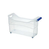 [6-PACK] INOMATA Japan Under-sink Storage Box Transparent With Casters 46*16*27cm - Side View
