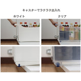 [6-PACK] INOMATA Japan Under-sink Storage Box Transparent With Casters 46*16*27cm - Close-Up Angle